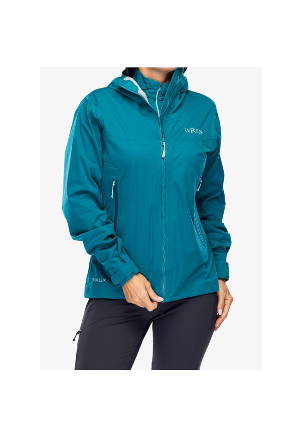 Kurtka w góry z membraną damska Rab Kinetic 2.0 Jacket. Kolor: niebieski. Sport: wspinaczka