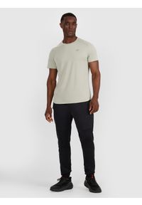 4f - 4F Koszulka treningowa szybkoschnąca męska - miętowa XXL. Kolor: turkusowy. Materiał: elastan, włókno, syntetyk, materiał. Wzór: gładki, ze splotem. Sport: fitness #2