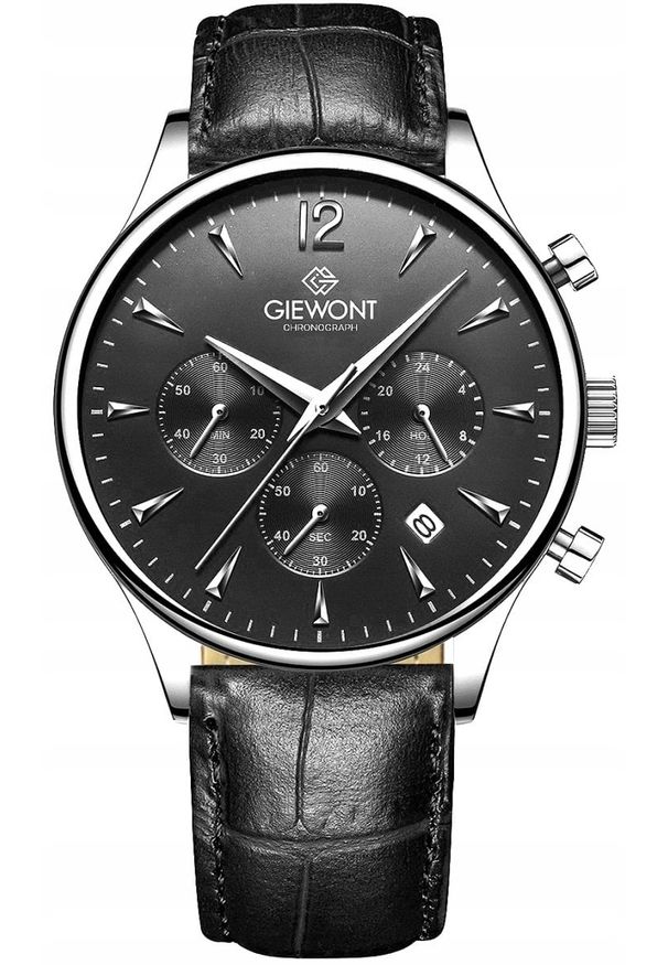 Zegarek Giewont Zegarek Męski Chronograph Sapphire Czarno Srebrny GW6310-A2. Kolor: srebrny, wielokolorowy, czarny