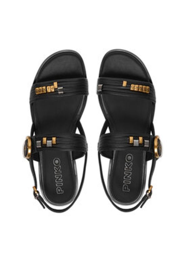 Pinko - PINKO Sandały Milly 08 SD0467 P003 Czarny. Kolor: czarny. Materiał: skóra