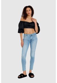 Guess - GUESS Krótka czarna bluzka damska z bufiastymi rękawami, Rozmiar L. Kolor: czarny. Materiał: bawełna. Długość: krótkie #2