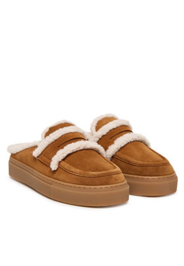 Inuikii Klapki Mule Wool 1004.017.0011 Brązowy. Kolor: brązowy. Materiał: zamsz, skóra