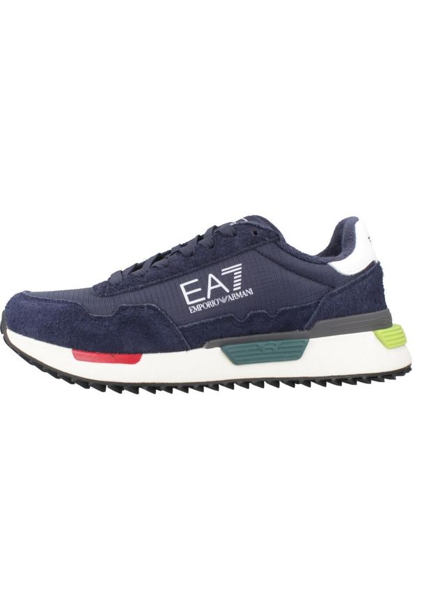EA7 - Kapcie EMPORIO ARMANI 7X000380 AF19175 Niebieski. Kolor: niebieski. Materiał: tkanina, skóra. Sport: turystyka piesza
