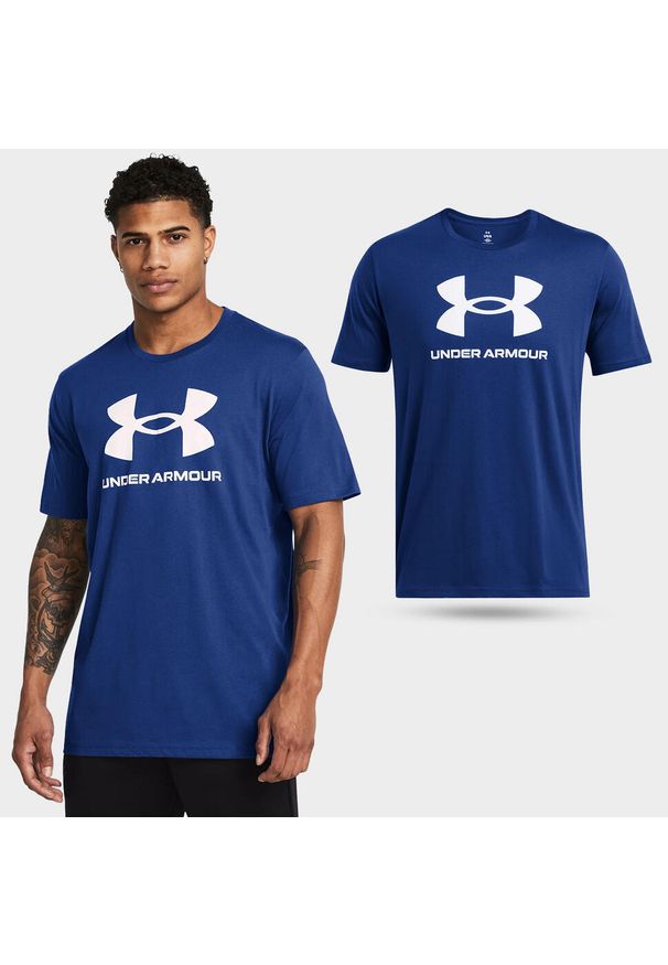 Koszulka fitness męska Under Armour UA Logo. Kolor: niebieski. Długość rękawa: krótki rękaw. Długość: krótkie. Sport: fitness