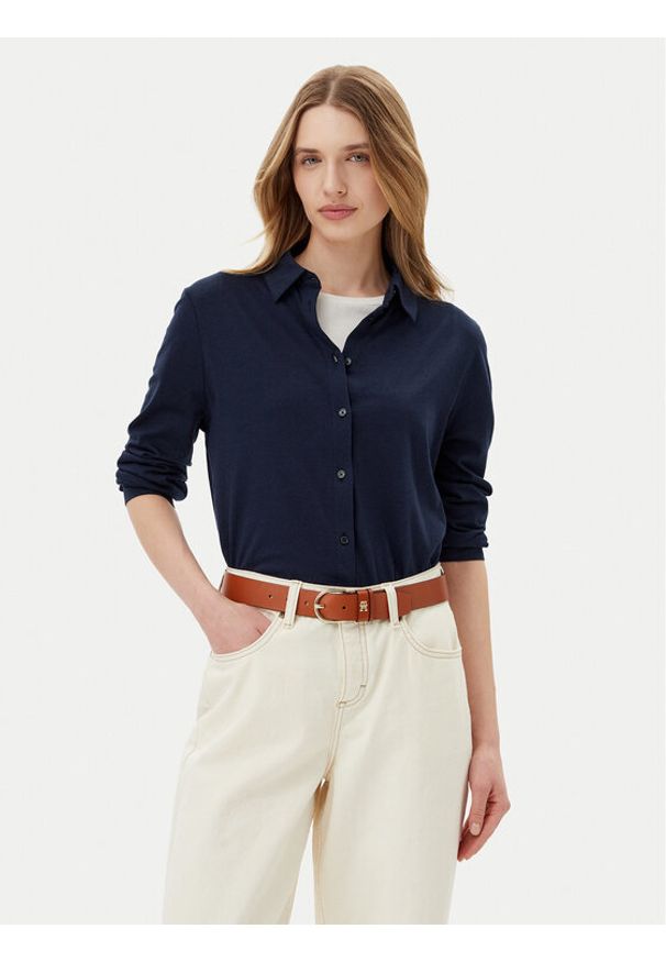 TOMMY HILFIGER - Tommy Hilfiger Koszula WW0WW45983 Granatowy Regular Fit. Kolor: niebieski. Materiał: bawełna, wiskoza