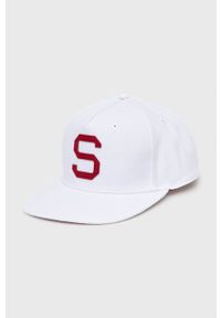 Superdry czapka kolor biały z aplikacją. Kolor: biały. Wzór: aplikacja