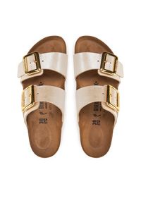 Birkenstock Klapki Sydney Cushion Buckle 1029492 Écru. Materiał: skóra