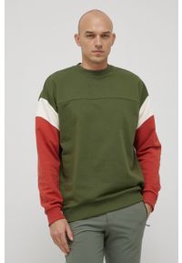 Jack Wolfskin bluza bawełniana męska kolor zielony wzorzysta. Kolor: zielony. Materiał: bawełna