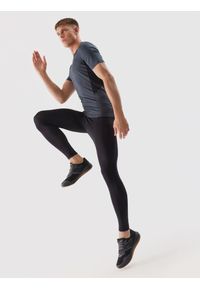 4f - 4F Legginsy treningowe szybkoschnace męskie - czarne XXL. Kolor: czarny. Materiał: dzianina, poliester, materiał, włókno, elastan. Wzór: jednolity, gładki, ze splotem. Sport: fitness #1