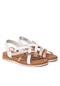 skechers - Skechers Sandały Desert Kiss Low-Peak Rank 114709/WHT Biały. Kolor: biały. Materiał: skóra