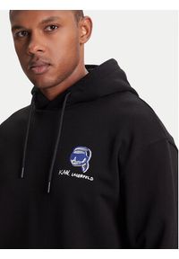 Karl Lagerfeld - KARL LAGERFELD Bluza 705111 553904 Czarny Loose Fit. Typ kołnierza: dekolt w karo. Kolor: czarny. Materiał: bawełna #3