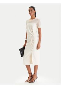 Patrizia Pepe Sukienka koktajlowa 8A1596/A701-W409 Écru Regular Fit. Materiał: syntetyk. Styl: wizytowy #5