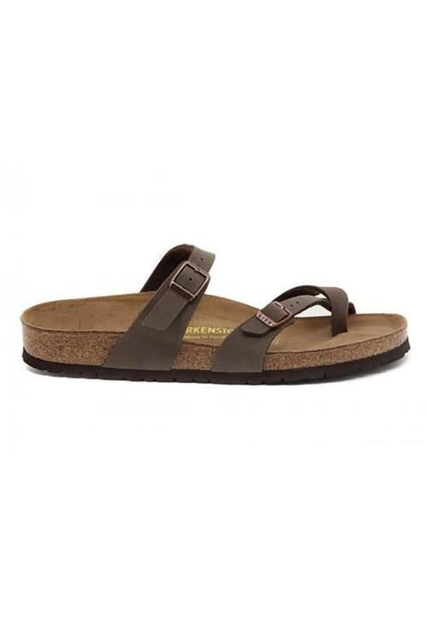 Klapki unisex Birkenstock 071061. Zapięcie: bez zapięcia. Kolor: brązowy. Materiał: materiał. Szerokość cholewki: normalna. Sport: turystyka piesza