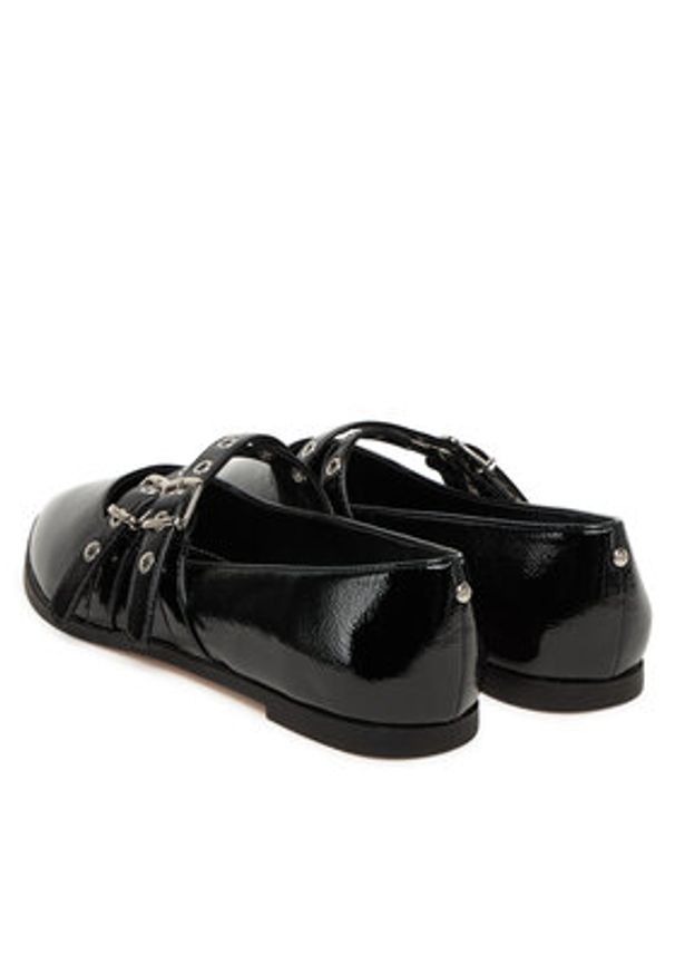 Buffalo Baleriny Marly Cross 1621026 Czarny. Kolor: czarny. Materiał: skóra