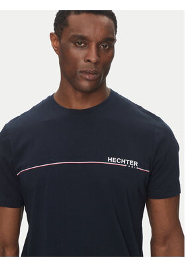 Hechter Paris T-Shirt 75008 151919 Granatowy Regular Fit. Kolor: niebieski. Materiał: bawełna