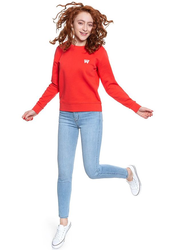 Wrangler - BLUZA WRANGLER CREW SWEAT BITTERSWEET RED W6Z1HAXBO 112130853. Styl: klasyczny