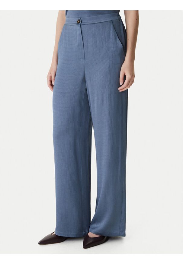 Marella Spodnie materiałowe Robinia2 2615131281 Granatowy Straight Fit. Kolor: niebieski. Materiał: wiskoza