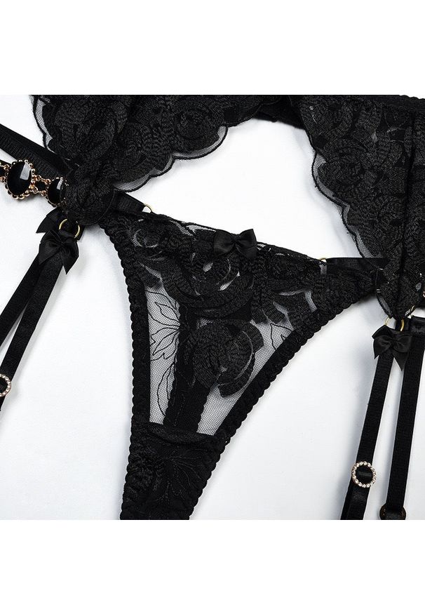 Intica - Koronkowy komplet bielizny damskiej na specjalne okazje Inell. Kolor: czerwony. Materiał: koronka. Wzór: koronka