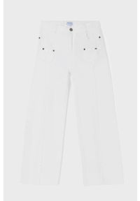 Mayoral spodnie dziecięce kolor biały gładkie. Kolor: biały. Wzór: gładki #4