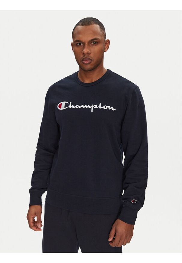 Champion Bluza 220727 Granatowy Slim Fit. Kolor: niebieski. Materiał: syntetyk