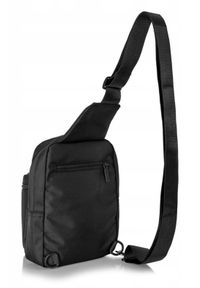 Czarna, Męska Torba na Ramię Typu Crossbody - Pako Jeans. Kolor: czarny. Materiał: poliester #7