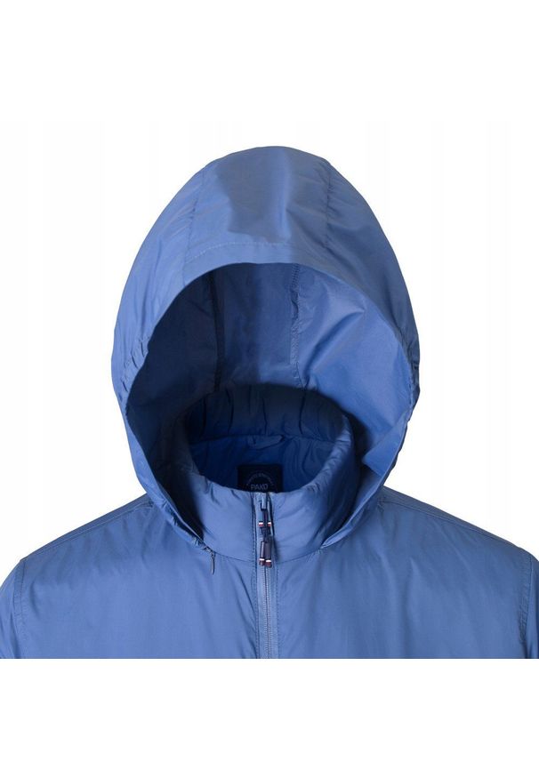 Jesienno-Zimowa Kurtka Męska - Wiatrówka - Pako Jeans - Niebieska. Kolor: niebieski. Materiał: nylon, tkanina. Sezon: zima, jesień