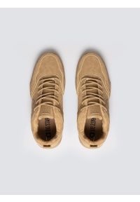 Big-Star - Sneakersy męskie ze skóry ekologicznej beżowe OO174578 801. Okazja: na co dzień. Nosek buta: okrągły. Kolor: beżowy. Materiał: skóra ekologiczna #3