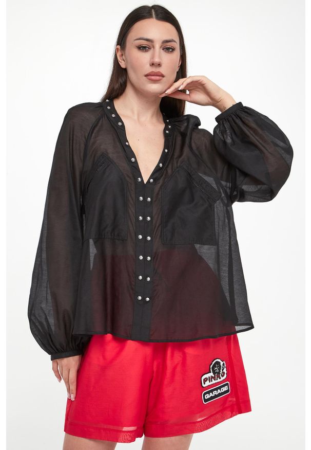 Pinko - Koszula damska z jedwabiem Darren PINKO. Materiał: jedwab