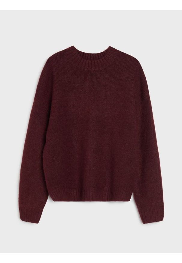 Sinsay - Sweter basic - bordowy. Kolor: czerwony