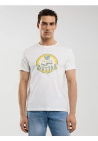 Big-Star - Koszulka męska z nadrukiem biała Stelian 100. Okazja: na co dzień. Kolor: biały. Materiał: bawełna, jeans, skóra. Wzór: nadruk. Sezon: lato. Styl: casual, retro