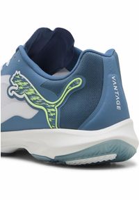 Puma - Buty do piłki ręcznej Vantage NITRO™ PUMA White Blue Horizon Fizzy Apple Yellow. Kolor: żółty, biały, wielokolorowy, niebieski. Materiał: materiał, syntetyk, tkanina