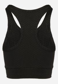 Born2be - Czarny Biustonosz Top Sportowy z Elastycznego Materiału Revettia. Okazja: na co dzień. Kolor: czarny. Materiał: materiał. Styl: sportowy #5