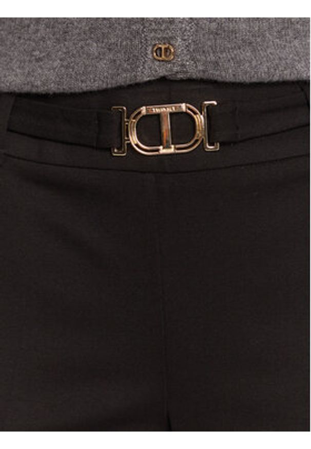 TwinSet - TWINSET Spodnie materiałowe 252TP2602 Czarny Flare Fit. Kolor: czarny. Materiał: wiskoza