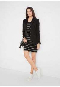 bonprix - Sukienka z dżerseju ze stretchem, krótki rękaw. Kolor: czarny. Materiał: jersey. Długość rękawa: krótki rękaw #1
