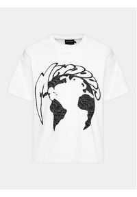 Mindout T-Shirt Globe Biały Boxy Fit. Kolor: biały. Materiał: bawełna #4