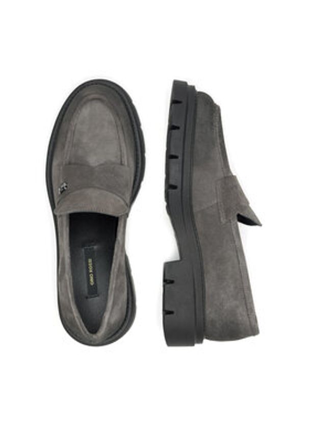 Gino Rossi Loafersy GRACE-I24-2637LM Szary. Kolor: szary. Materiał: zamsz, skóra