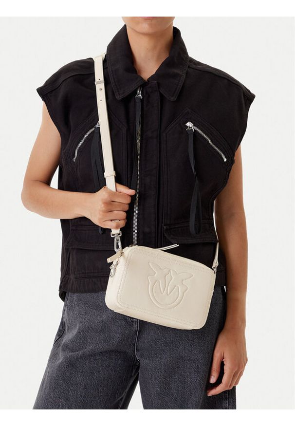 Pinko - PINKO Torebka Carrie Camera Bag Classic PE 25 PLTT 104336 A26J Écru. Materiał: skórzane