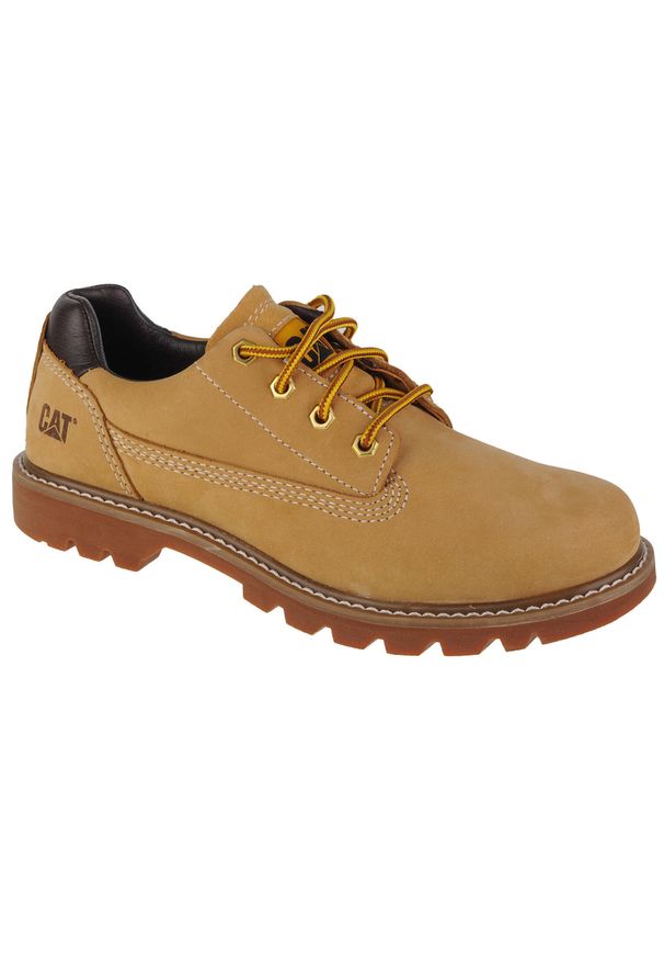 CATerpillar - Buty do chodzenia męskie, Caterpillar Colorado Low 2.0. Kolor: żółty. Materiał: skóra, guma, tkanina. Sport: turystyka piesza