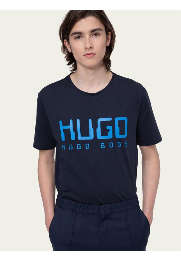 Hugo T-Shirt Dolive203 50430758 Granatowy Regular Fit. Kolor: niebieski. Materiał: bawełna