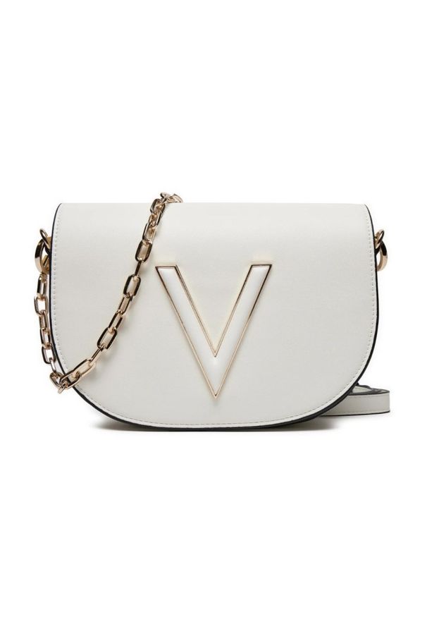 Valentino by Mario Valentino - VALENTINO Biała torebka Coney Flap Bag. Kolor: biały. Wzór: paski