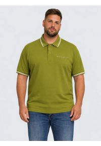 Big-Star - Koszulka męska polo zielona Wladym 301. Okazja: na co dzień. Typ kołnierza: polo. Kolor: zielony. Materiał: dzianina, materiał, bawełna, jeans. Wzór: nadruk, paski, aplikacja. Styl: wizytowy, casual, klasyczny, sportowy #4