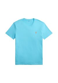 Polo Ralph Lauren T-Shirt 710671438510 Niebieski Custom Slim Fit. Typ kołnierza: polo. Kolor: niebieski. Materiał: bawełna #4