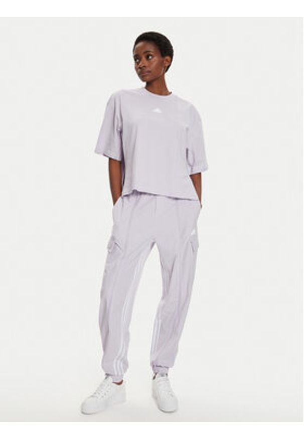 Adidas - adidas Spodnie dresowe Dance All-Gender Versatile IS0907 Fioletowy Loose Fit. Kolor: fioletowy. Materiał: syntetyk