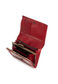 Wittchen - Damski portfel ze skóry średni czerwony. Kolor: czerwony. Materiał: skóra. Wzór: aplikacja
