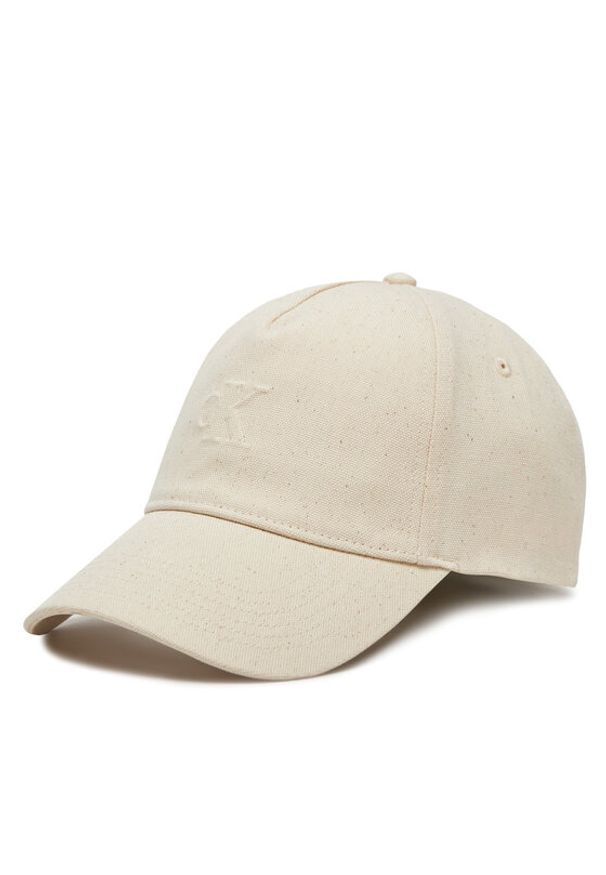 Calvin Klein Jeans Czapka z daszkiem Embossed Ck Cap LV04K5049G Beżowy. Kolor: beżowy. Materiał: bawełna, materiał