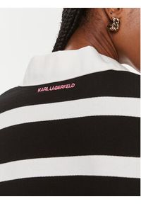 Karl Lagerfeld - KARL LAGERFELD Bluza 240W1820 Czarny Regular Fit. Typ kołnierza: dekolt w karo. Kolor: czarny. Materiał: bawełna #4