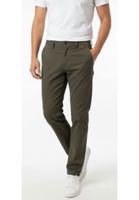 Męskie, Bawełniane Chinosy - Brave Soul - Zieleń Khaki. Okazja: na spotkanie biznesowe, do pracy. Kolor: brązowy. Materiał: elastan, bawełna. Styl: biznesowy, klasyczny #2