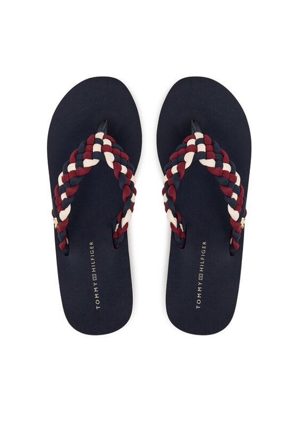 TOMMY HILFIGER - Tommy Hilfiger Japonki Th Wedge Braided Summer Sandal FW0FW09198 Kolorowy. Materiał: materiał. Wzór: kolorowy