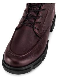 Rieker Botki Y7107-35 Bordowy. Kolor: czerwony. Materiał: skóra