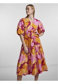YAS Sukienka 26029918 Fioletowy Regular Fit. Kolor: fioletowy. Materiał: bawełna